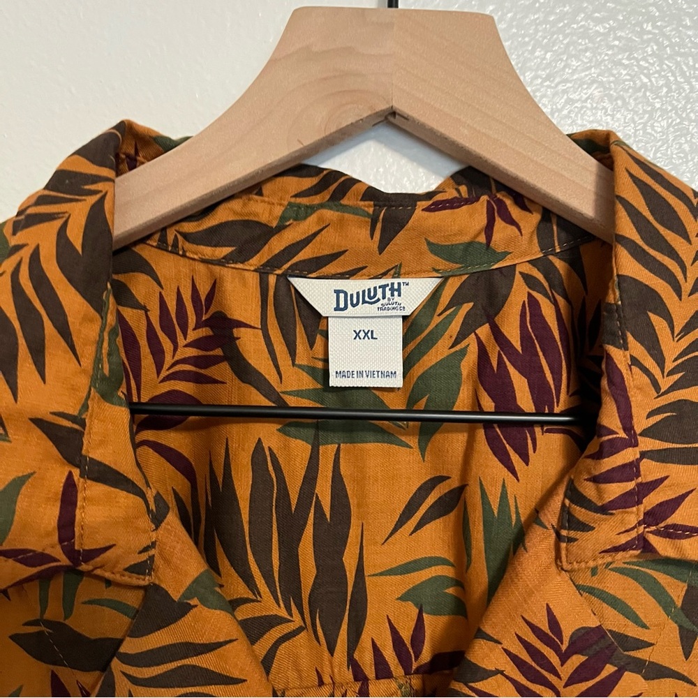 Duluth - Printmaker Lightweight Short Sleeve Leaf Plant Popover Shirt - XXL - Picture 4 of 9